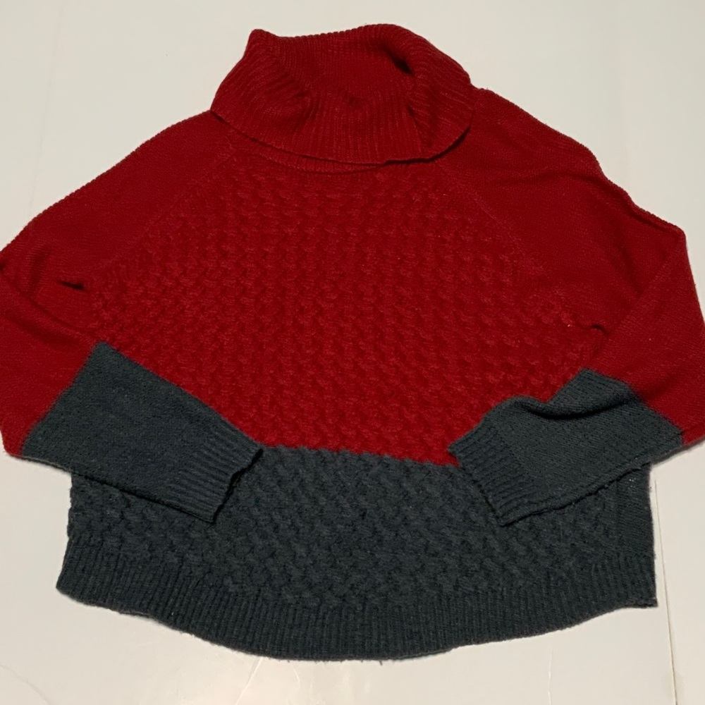 It's Our Time Red and Gray Cowl Neck Sweater